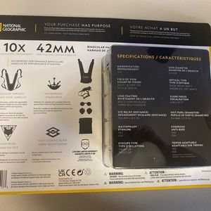National Geographic 10x 42mm Waterproof Performance Binoculars NEW SEALED!